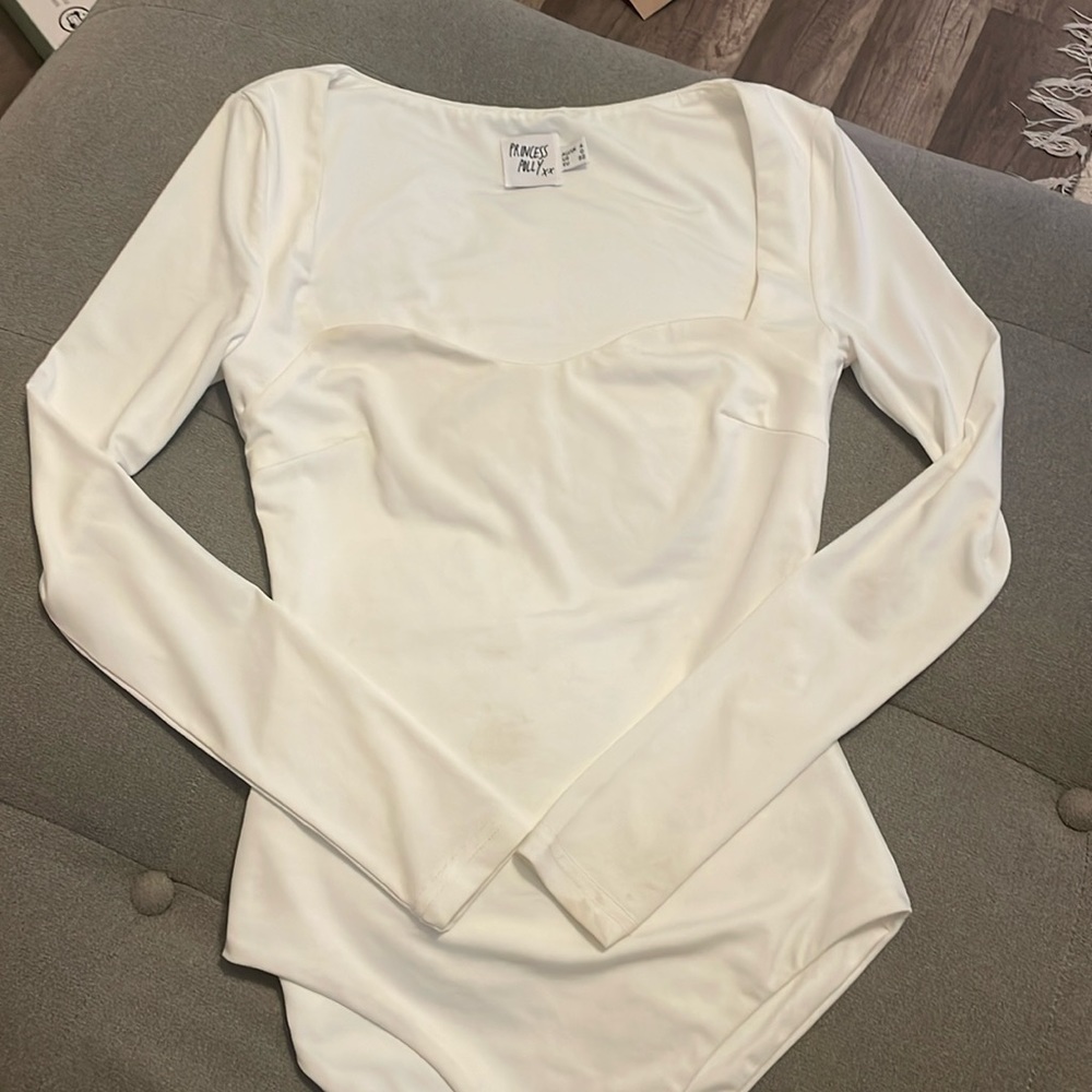 Princess Polly - White Body Suit - Long Sleeve - Size 0